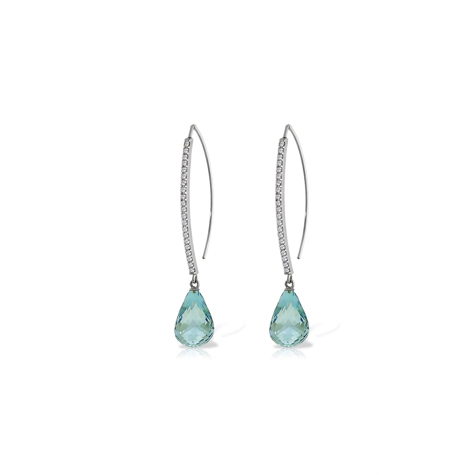 White Gold Her Earrings Blue Topaz 10K — Edvige