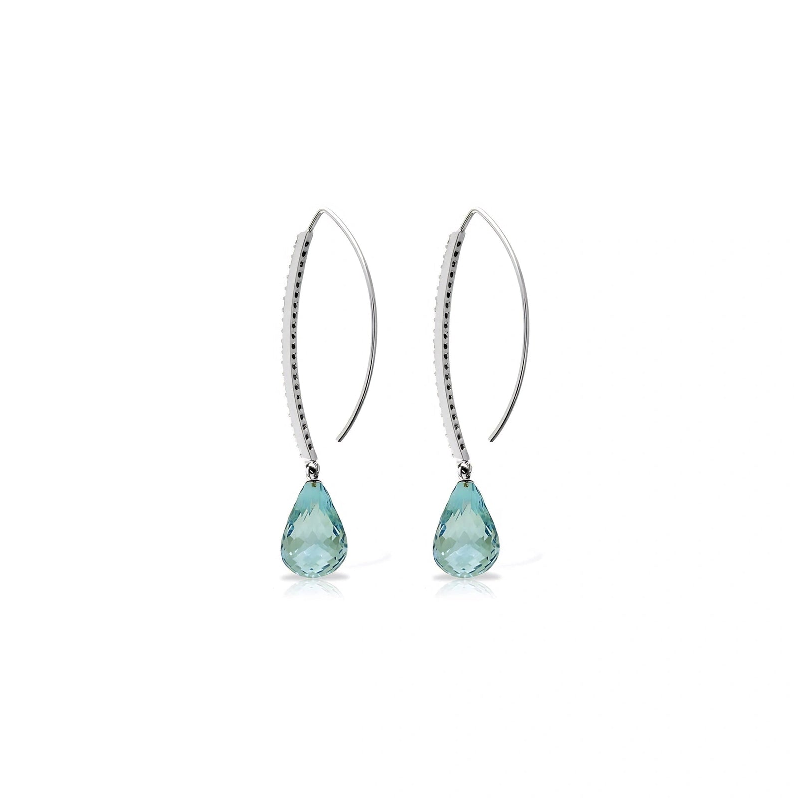 White Gold Her Earrings Blue Topaz 10K — Edvige