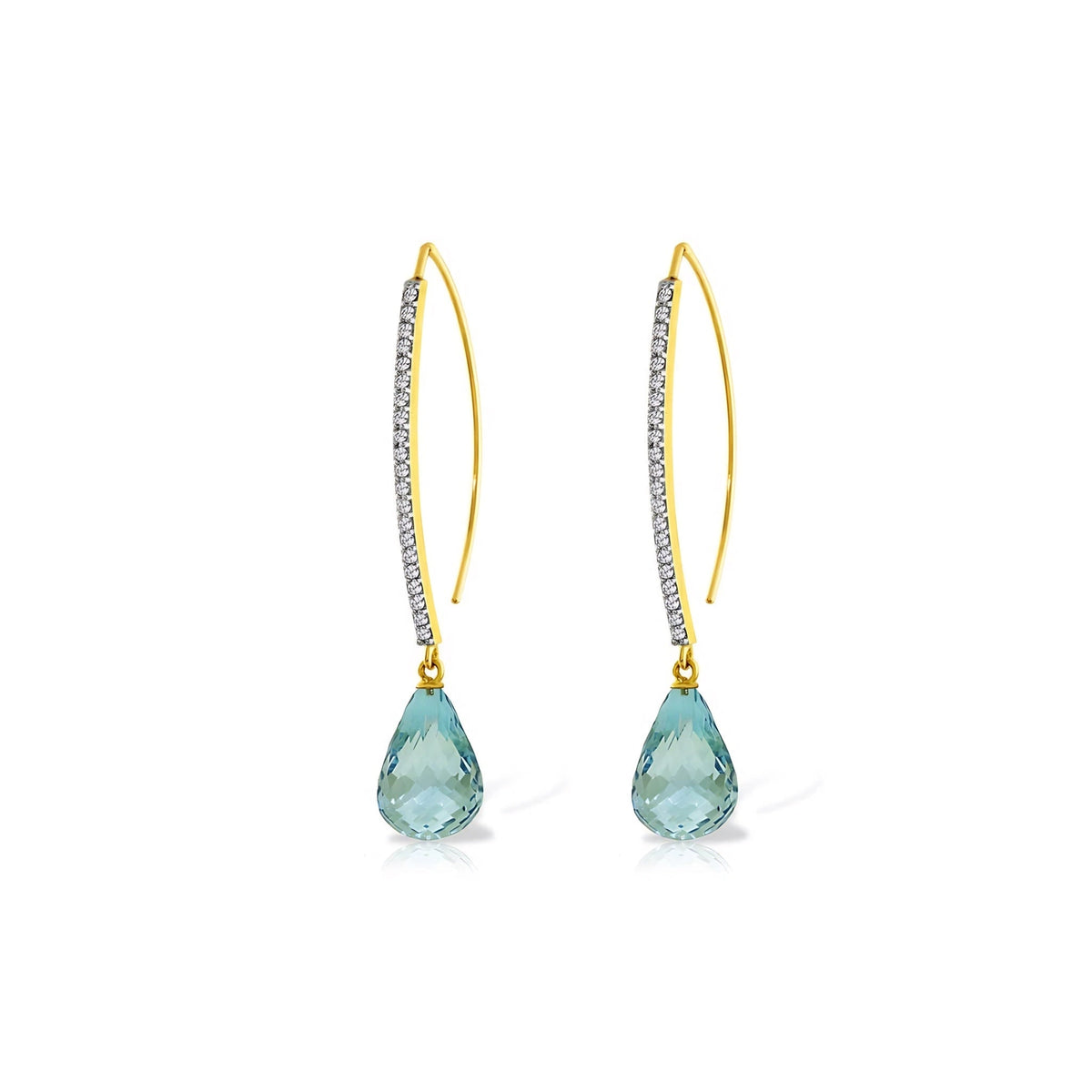 Yellow Gold Her Earrings Blue Topaz 10K — Edvige