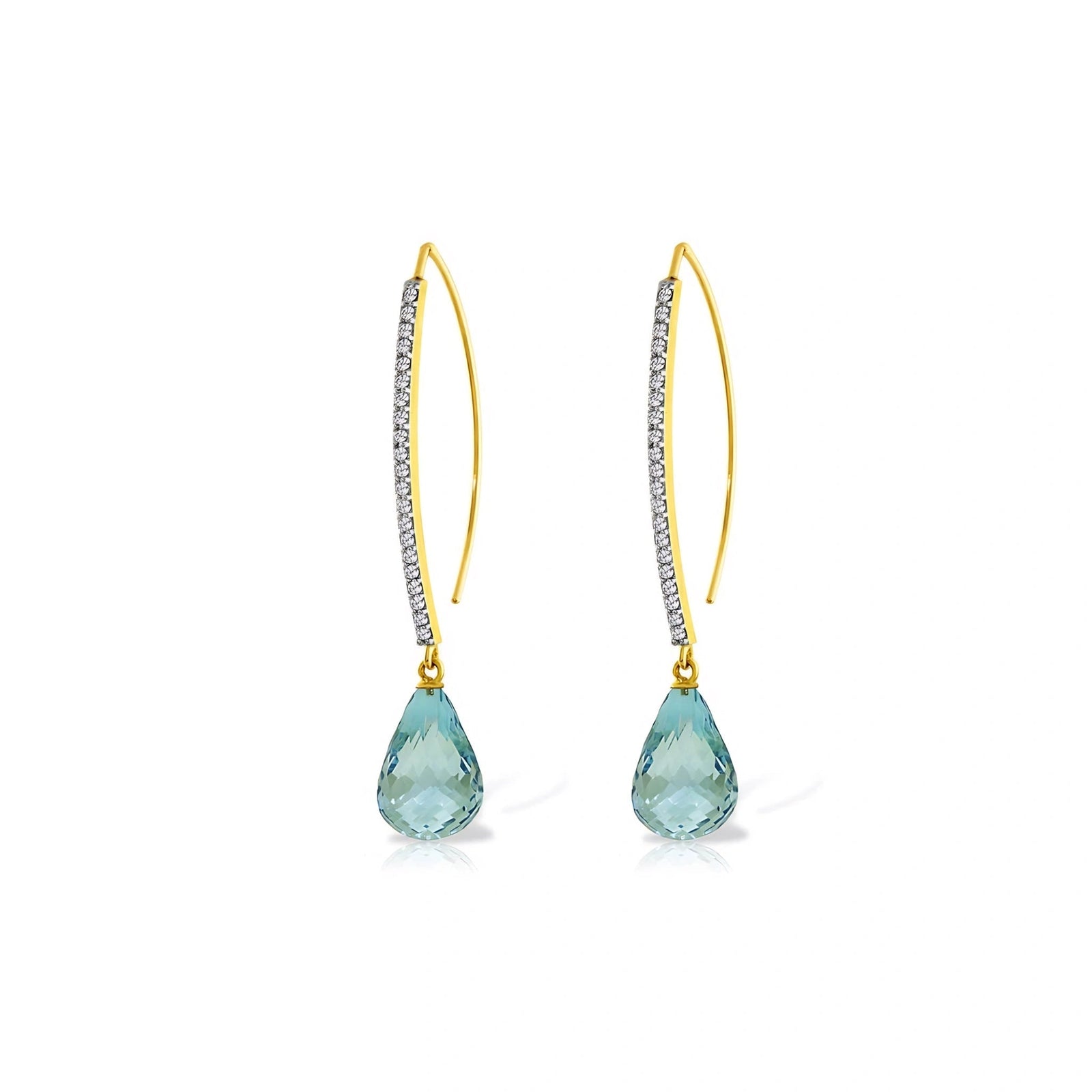 Yellow Gold Her Earrings Blue Topaz 10K — Edvige