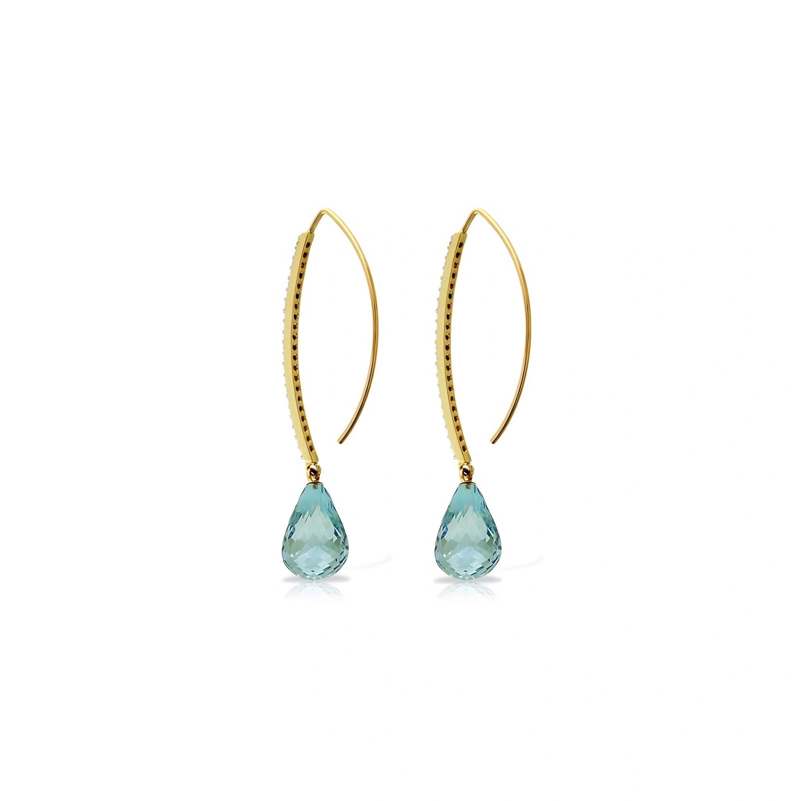 Yellow Gold Her Earrings Blue Topaz 10K — Edvige