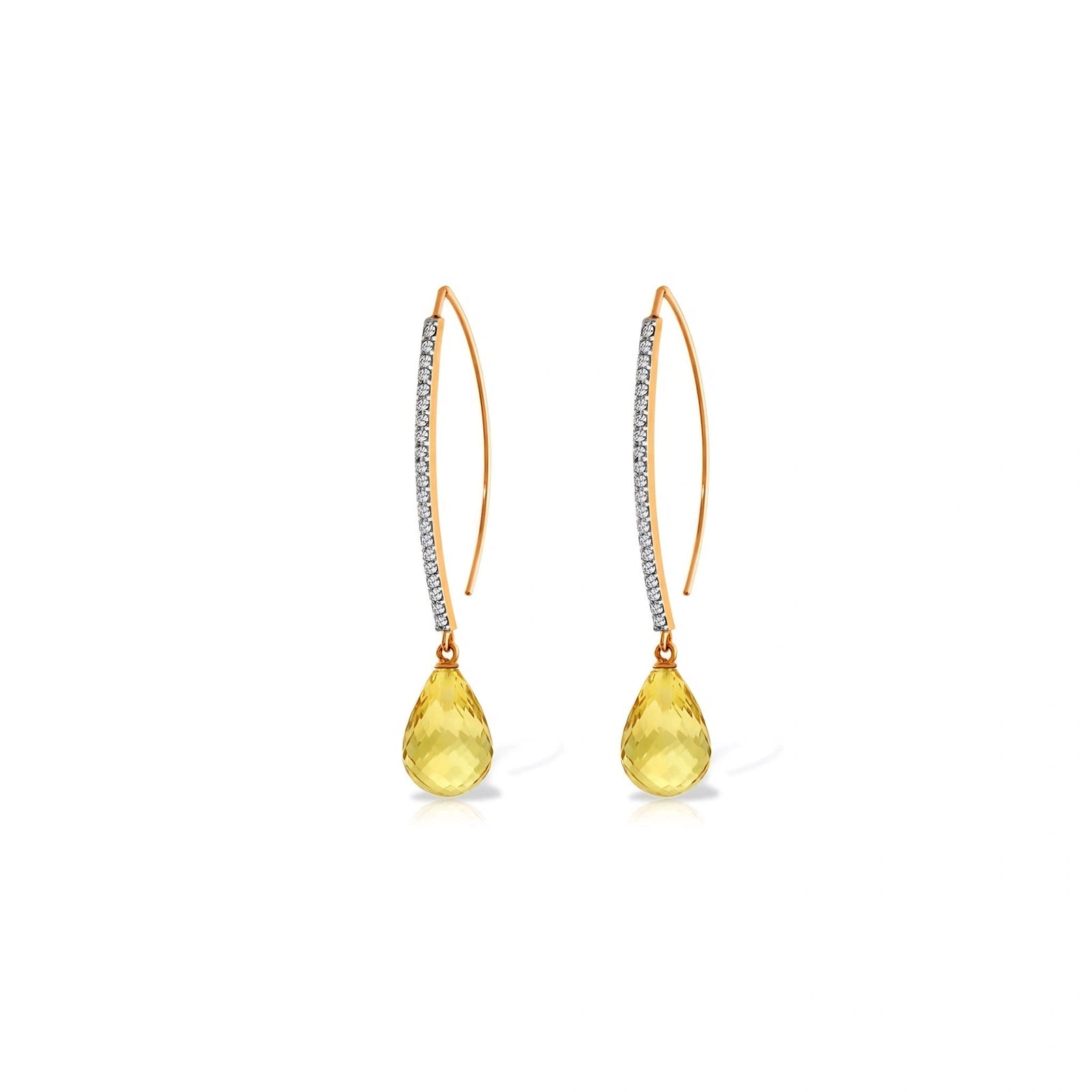 Rose Gold Her Earrings Citrine 10K — Edvige