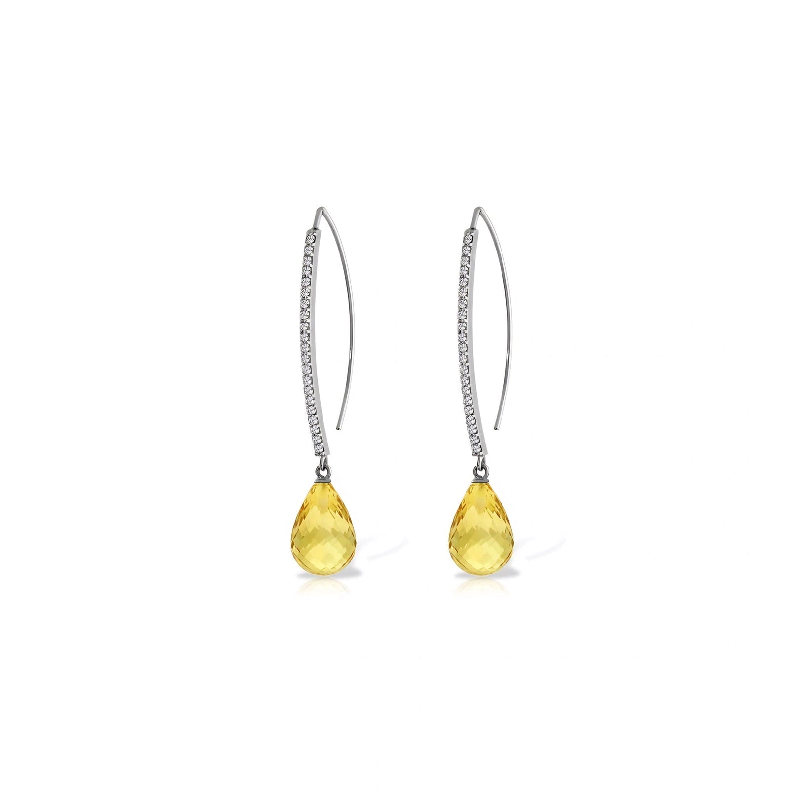 White Gold Her Earrings Citrine 10K — Edvige