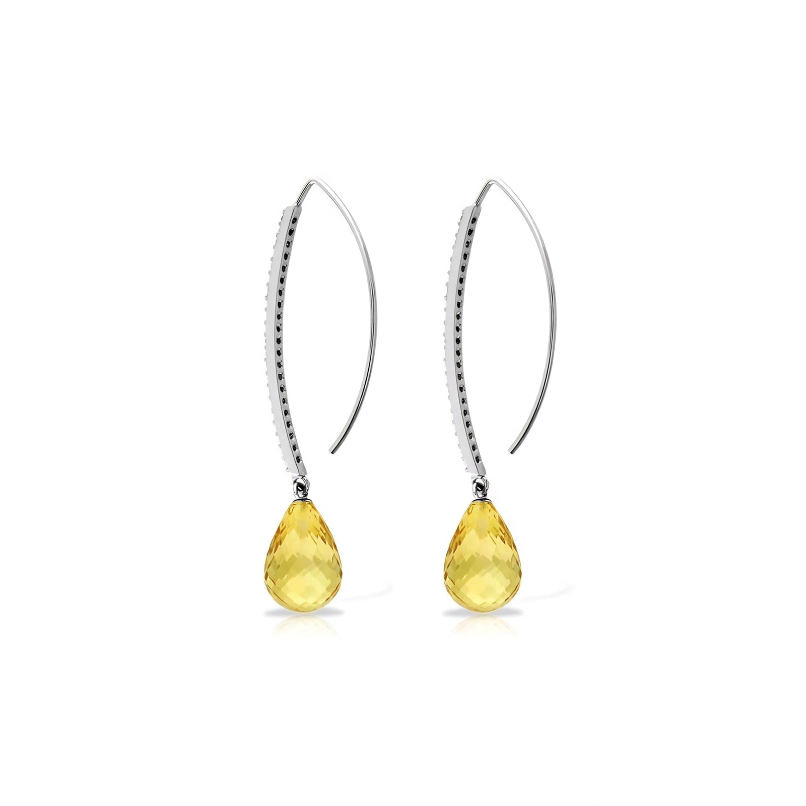 White Gold Her Earrings Citrine 10K — Edvige