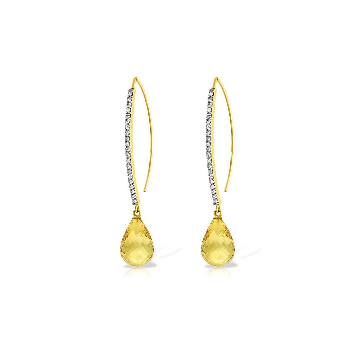 Yellow Gold Her Earrings Citrine 10K — Edvige