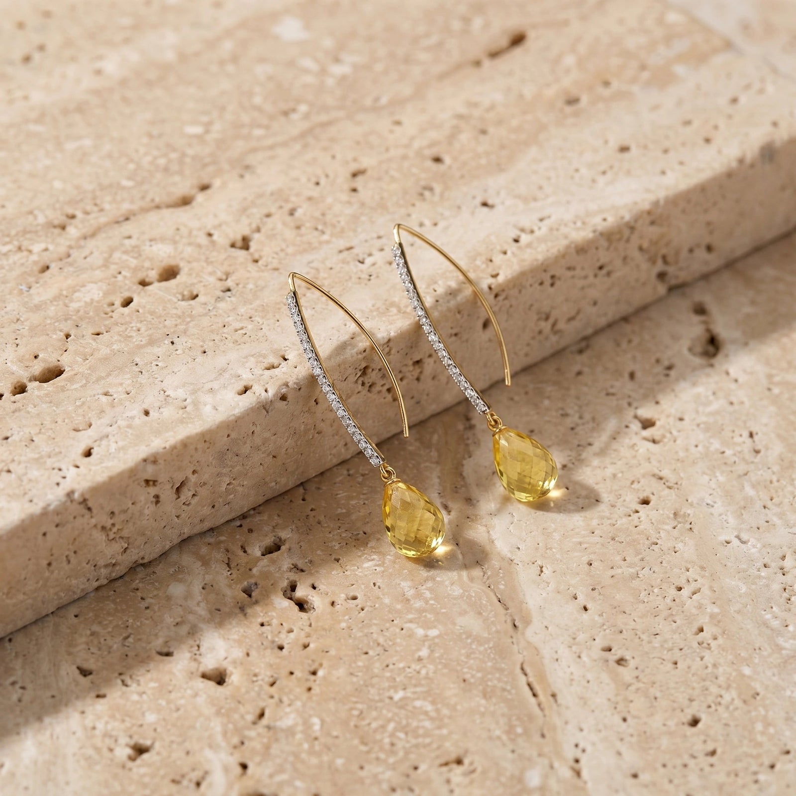 Yellow Gold Her Earrings Citrine 10K — Edvige