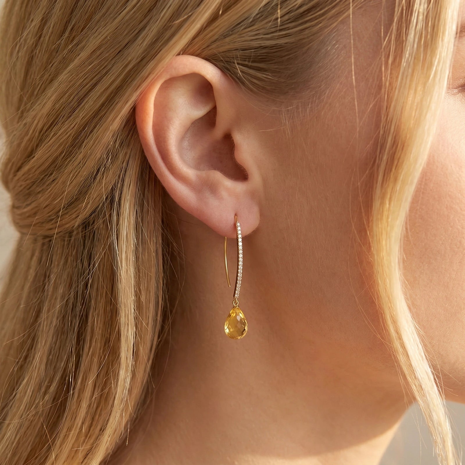 Yellow Gold Her Earrings Citrine 10K — Edvige