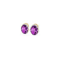 Yellow Gold Earrings Amethyst 10K — Donatella