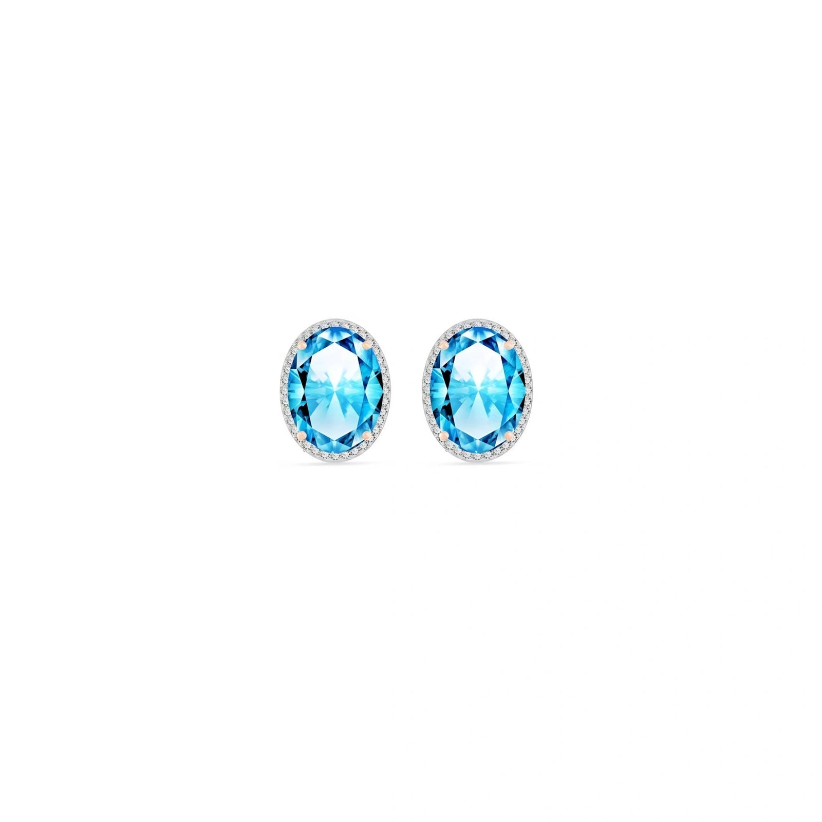 Rose Gold Earrings Blue Topaz 10K — Donatella