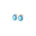 Yellow Gold Earrings Blue Topaz 10K — Donatella