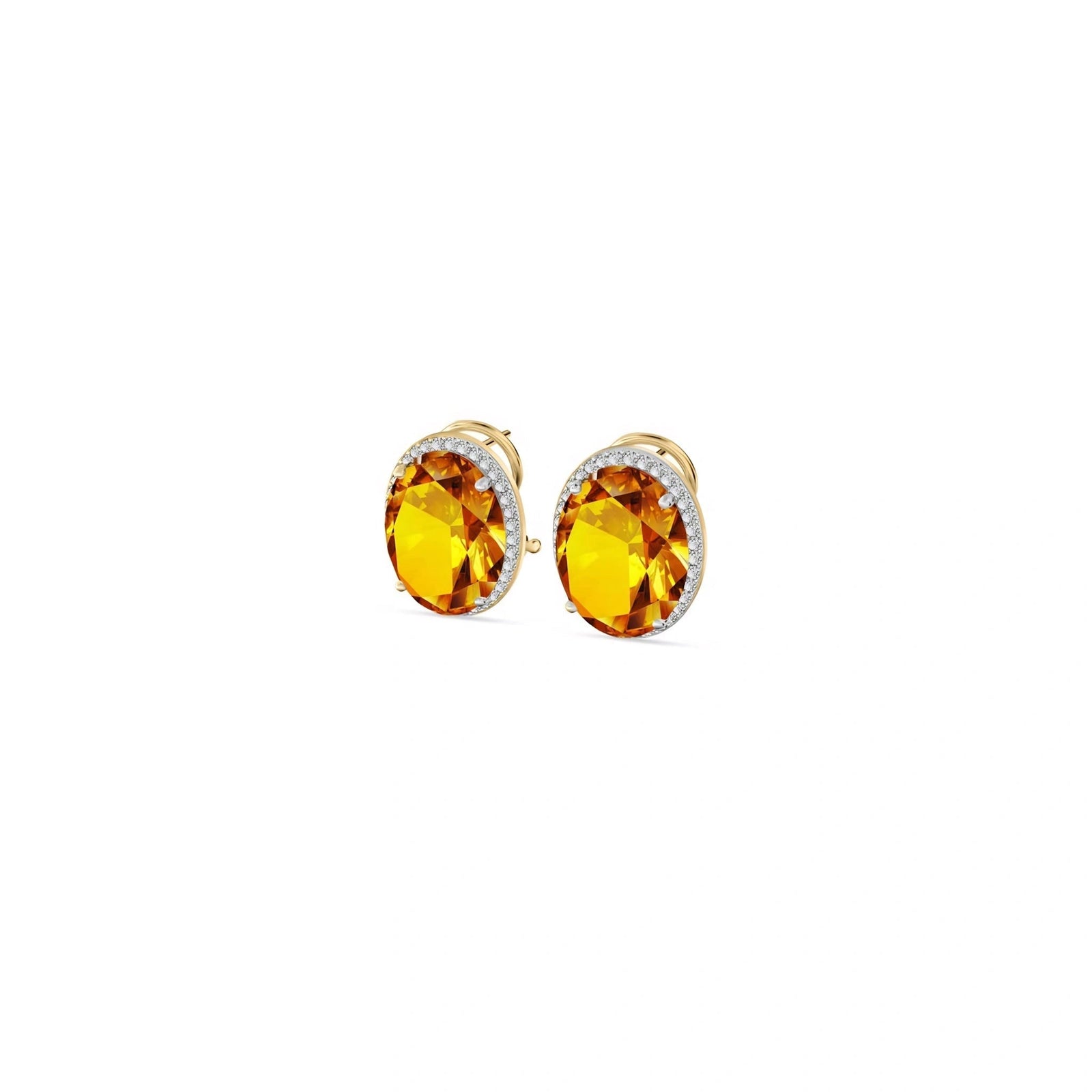 Yellow Gold Earrings Citrine 10K — Donatella