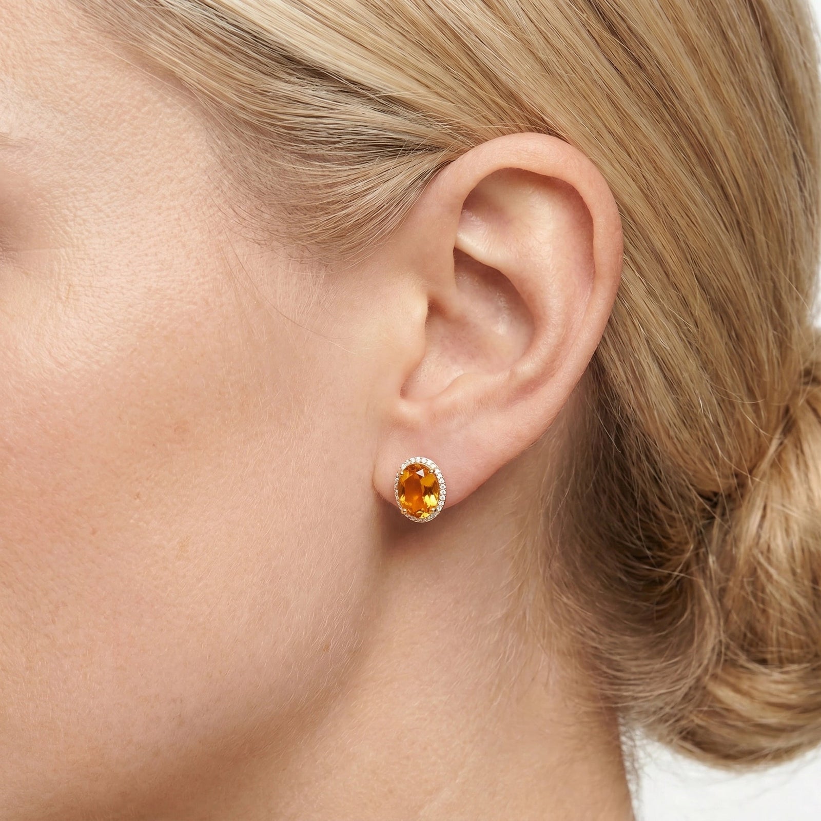 Yellow Gold Earrings Citrine 10K — Donatella