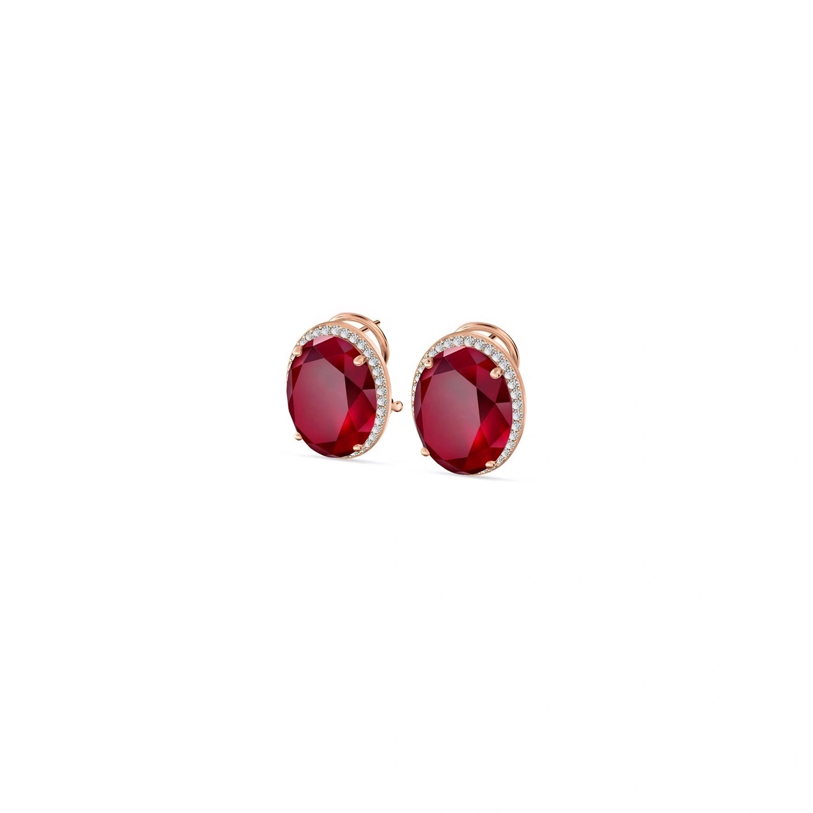 Rose Gold Earrings Ruby 10K — Donatella