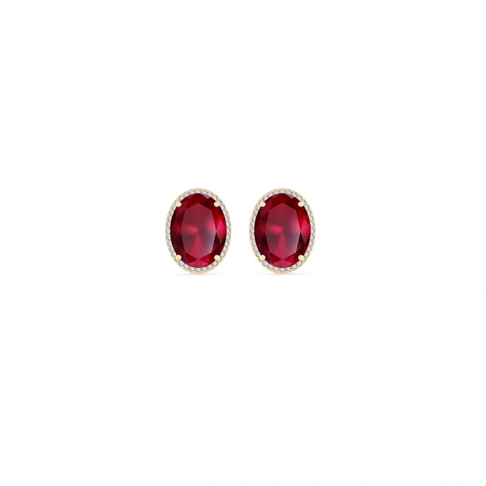Yellow Gold Earrings Ruby 10K — Donatella