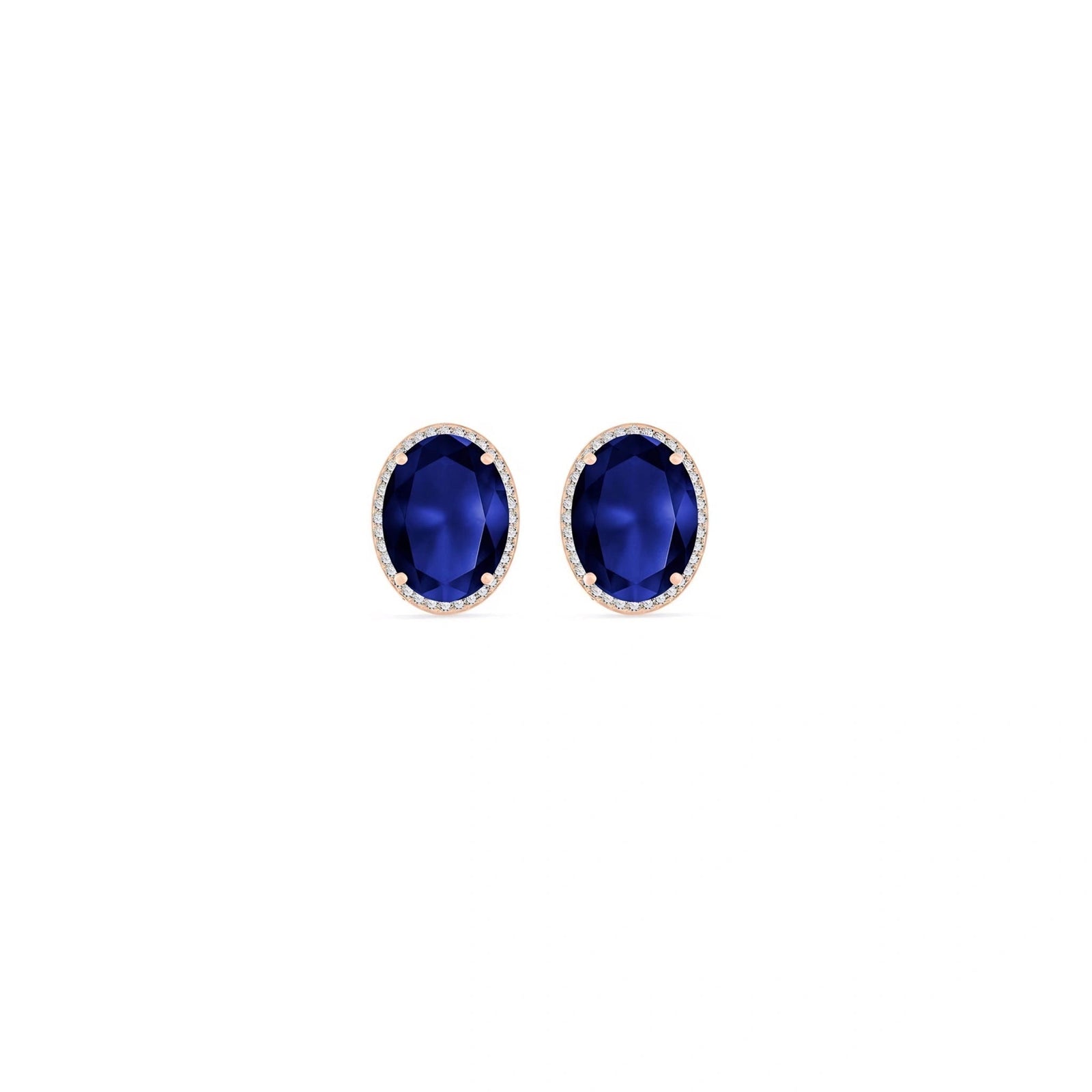 Rose Gold Earrings Sapphire 10K — Donatella