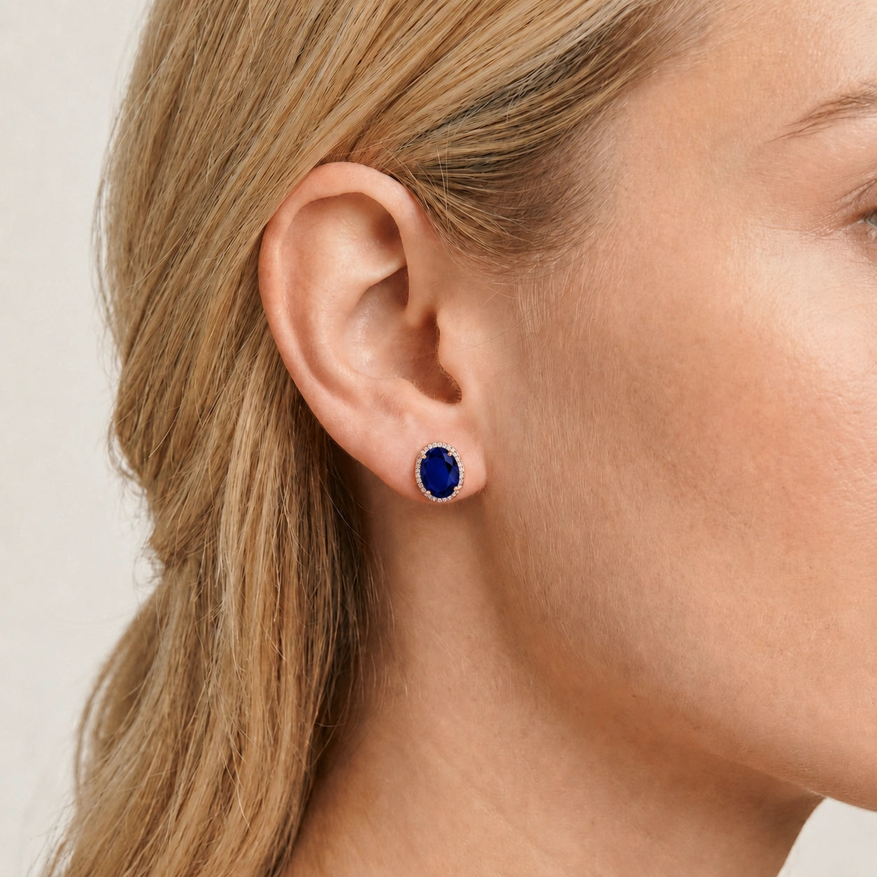 Rose Gold Earrings Sapphire 10K — Donatella