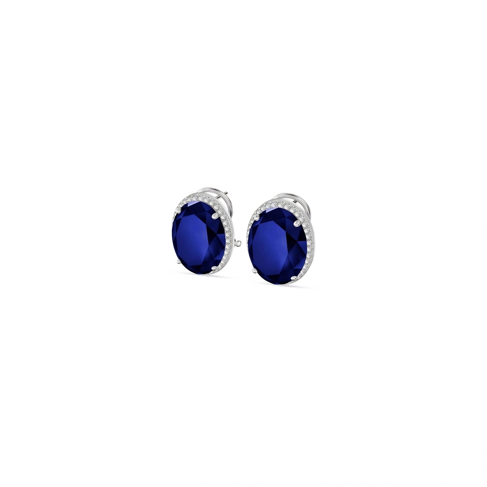White Gold Earrings Sapphire 10K — Donatella