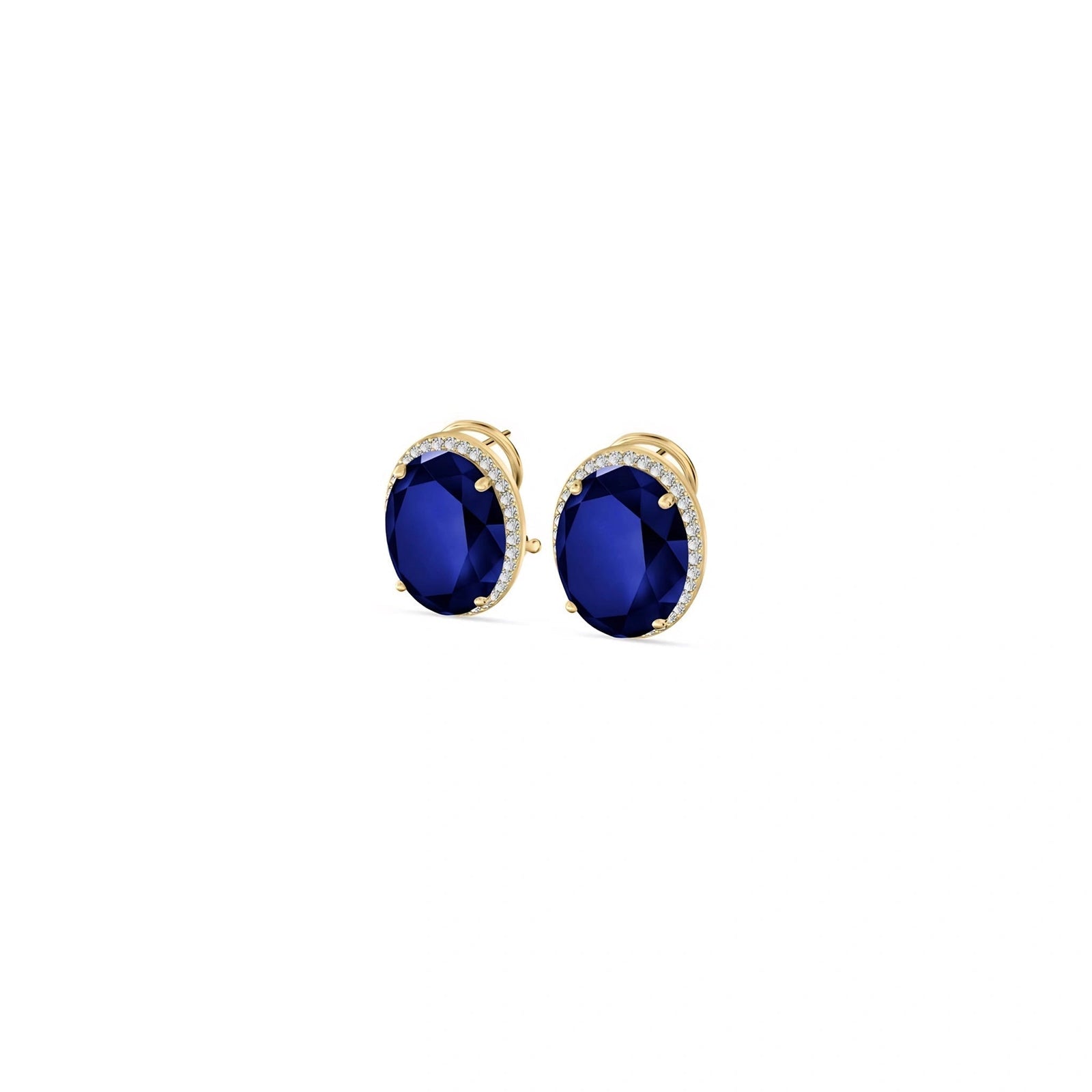 Yellow Gold Earrings Sapphire 10K — Donatella