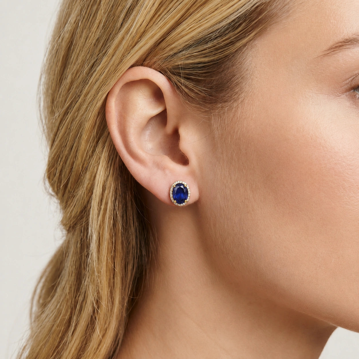 Yellow Gold Earrings Sapphire 10K — Donatella