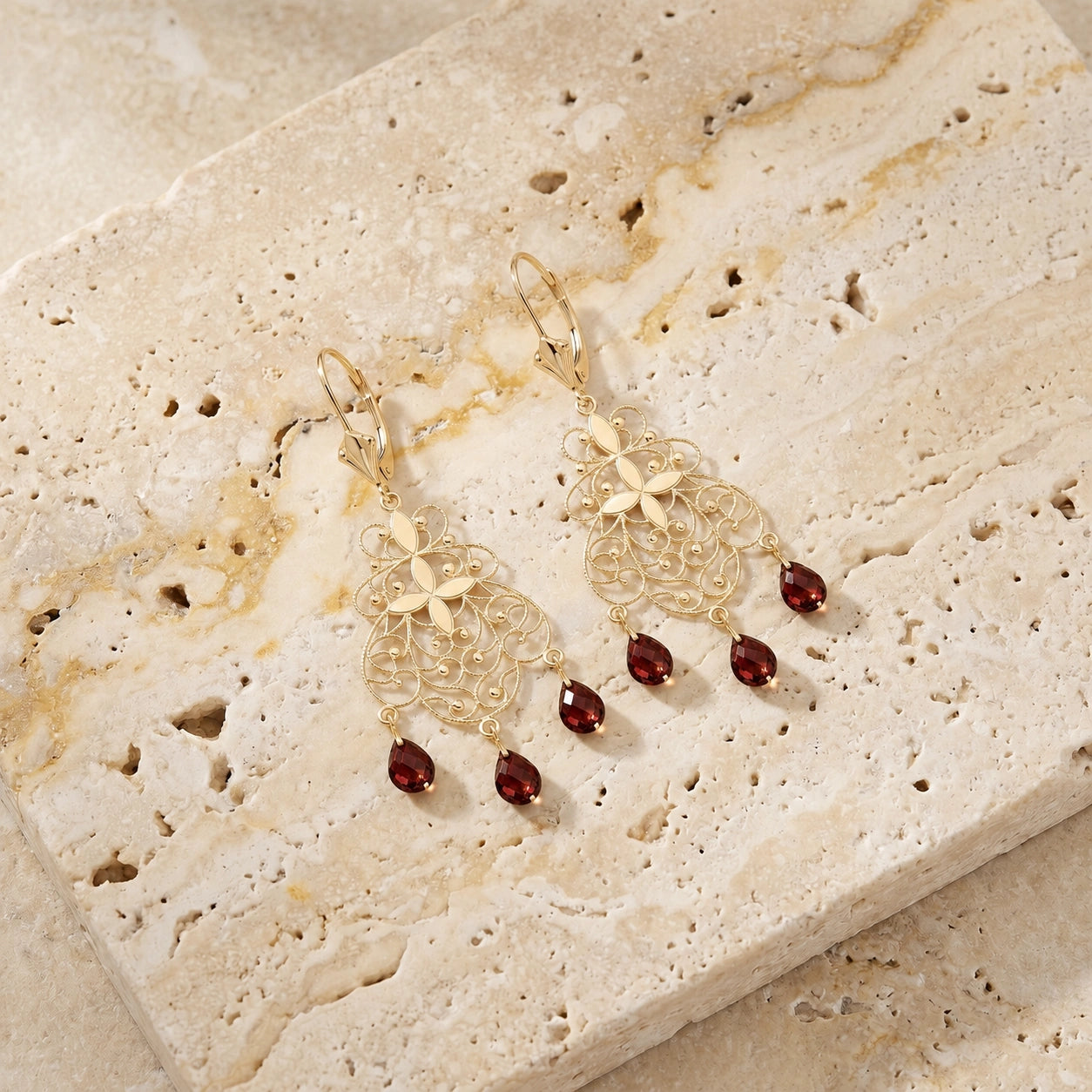 Yellow Gold Garnet — Mariafernanda