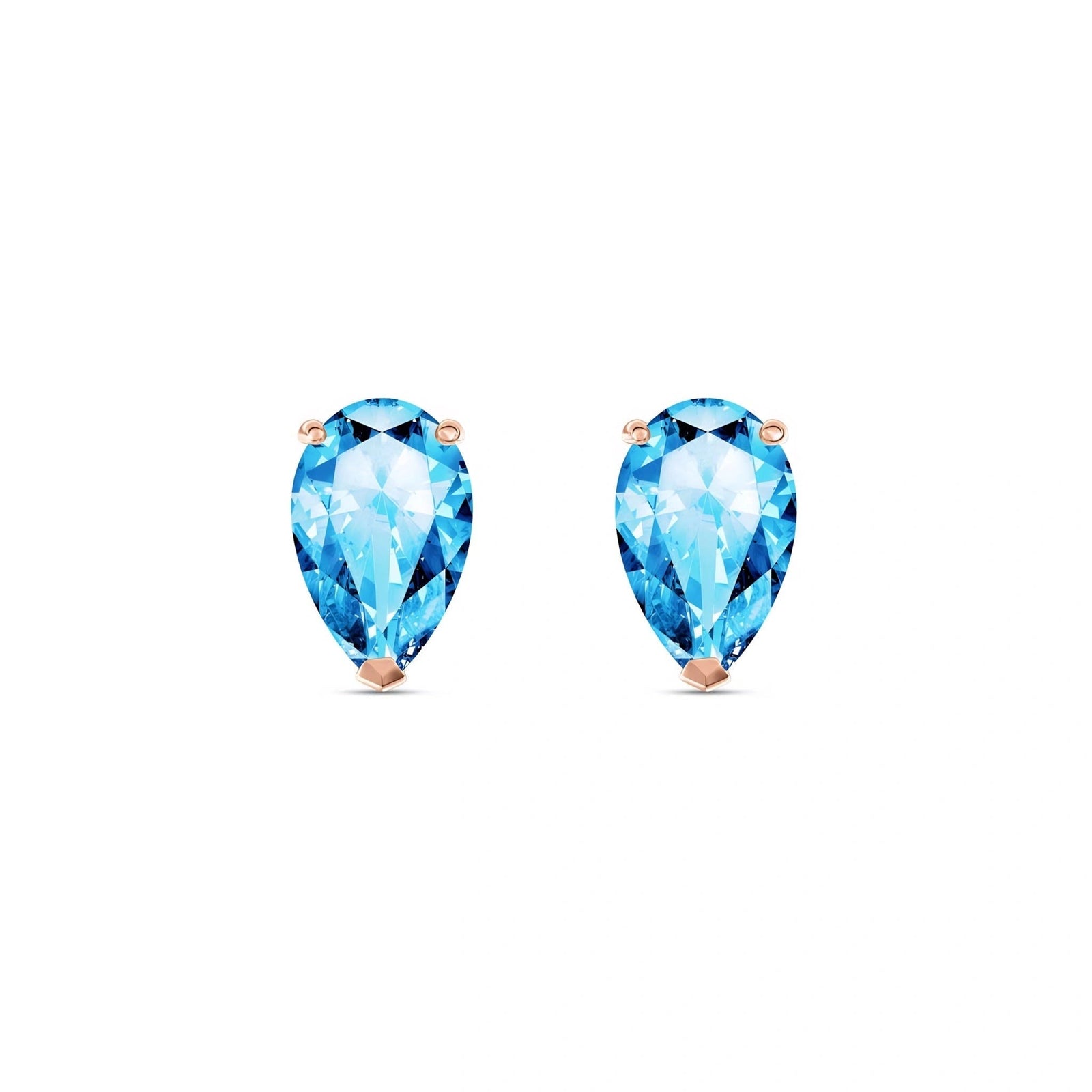 Rose Gold Grace Earrings Blue Topaz 10K — Elisabetta