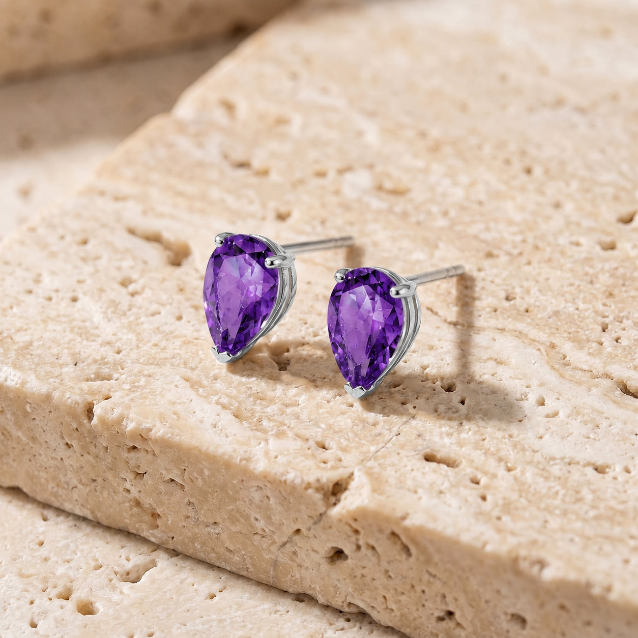 White Gold Grace Earrings Blue Topaz 10K — Elisabetta