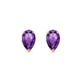 Yellow Gold Grace Earrings Amethyst 10K — Elisabetta