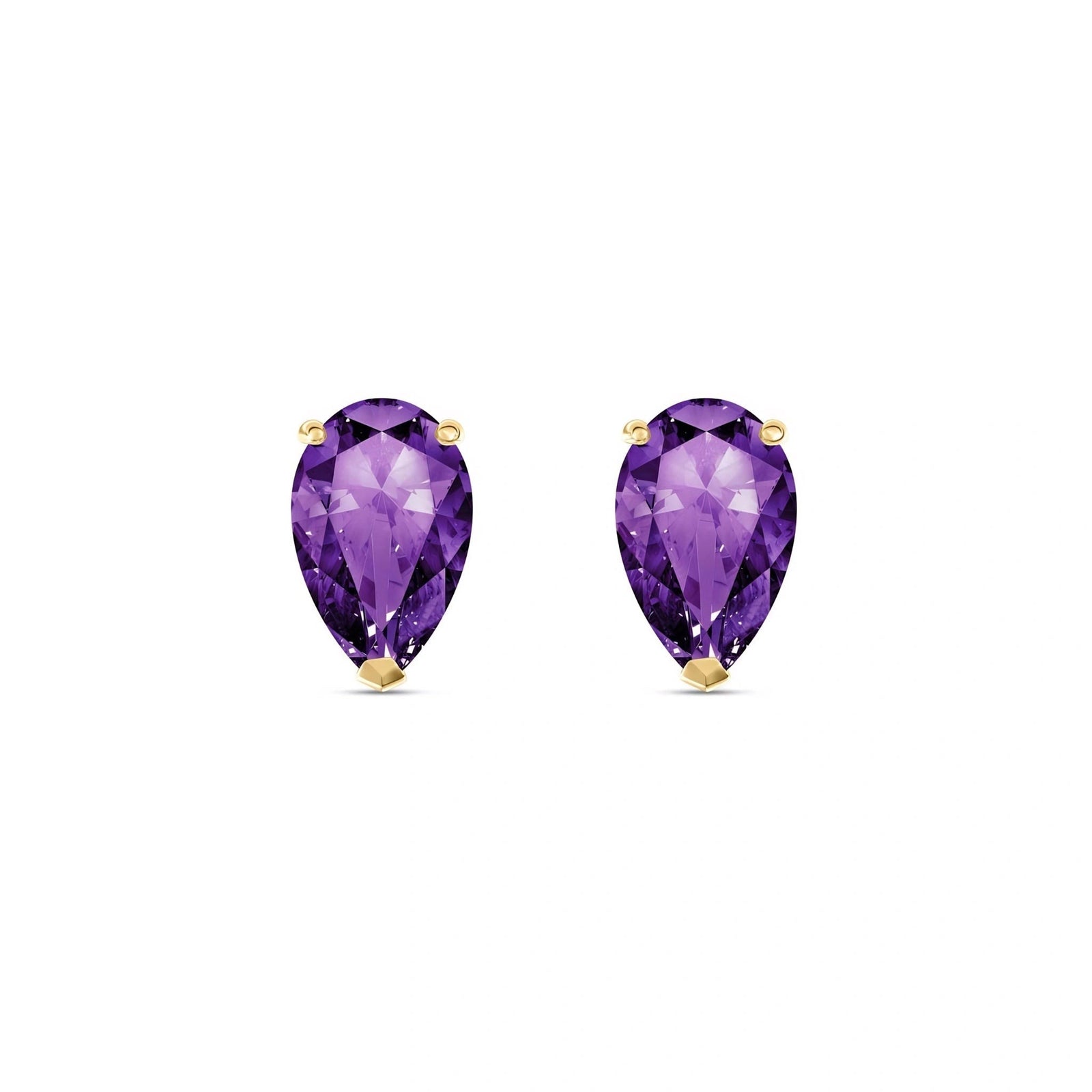 Yellow Gold Grace Earrings Amethyst 10K — Elisabetta