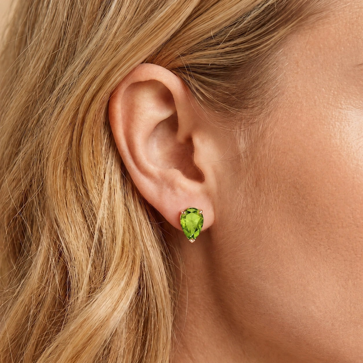 Rose Gold Grace Earrings Peridot 10K — Elisabetta