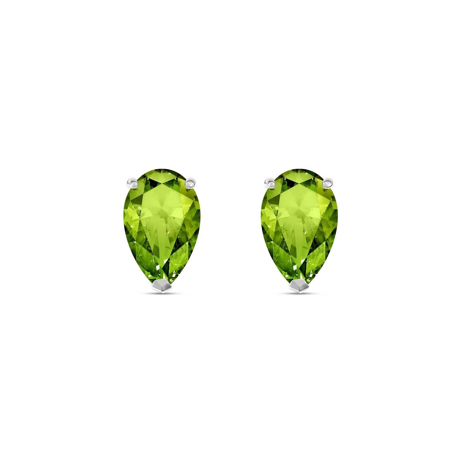 White Gold Grace Earrings Peridot 10K — Elisabetta