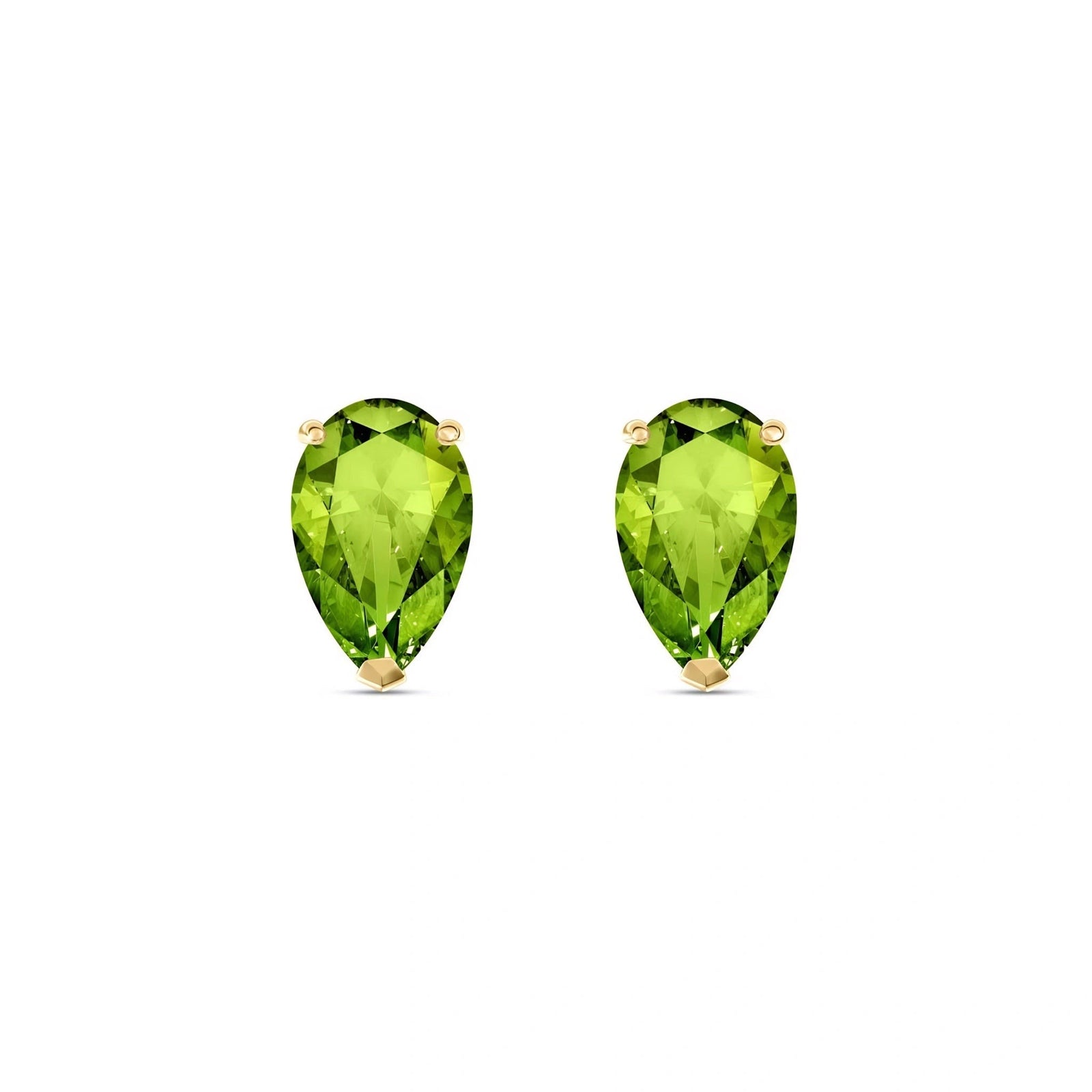 Yellow Gold Grace Earrings Peridot 10K — Elisabetta