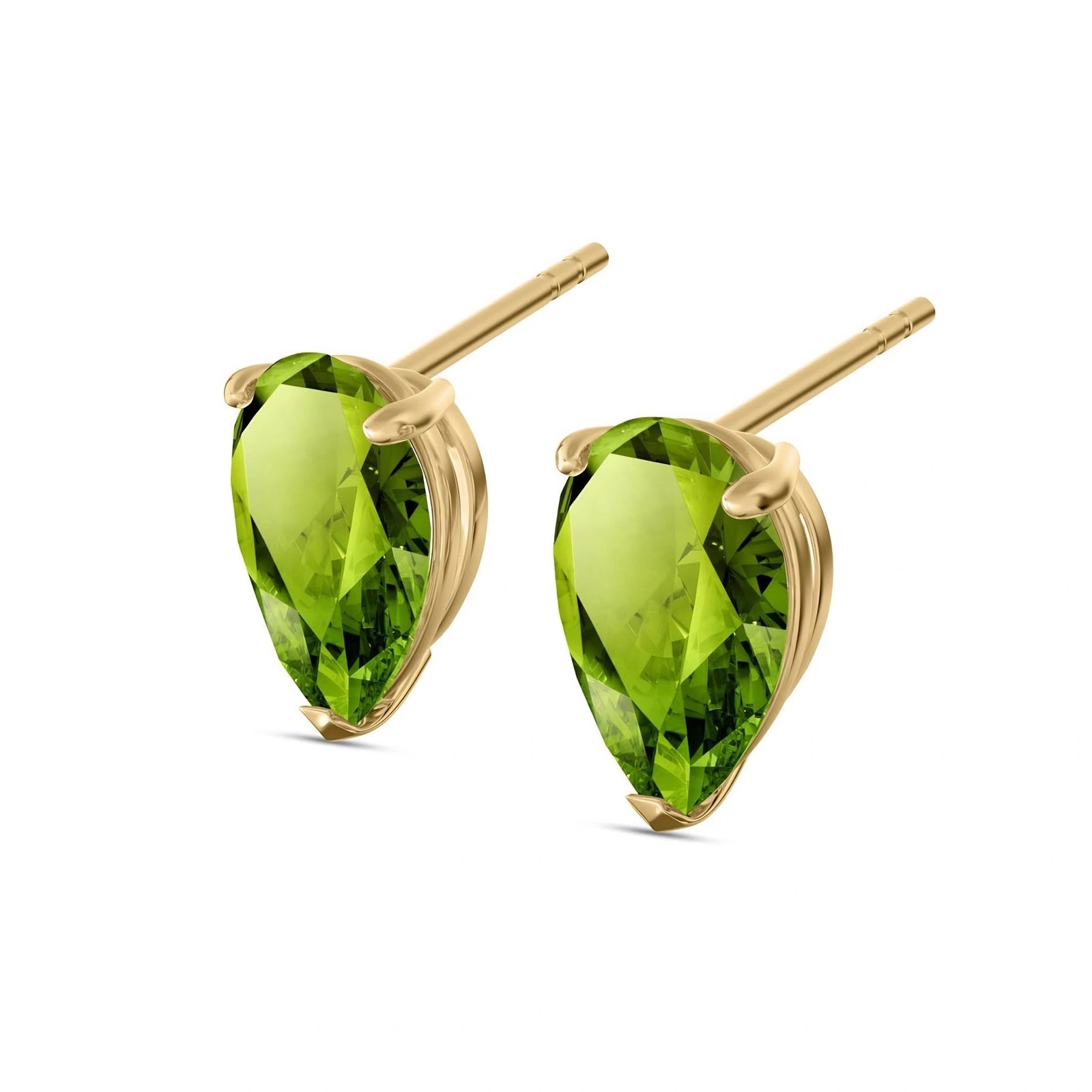 Yellow Gold Grace Earrings Peridot 10K — Elisabetta