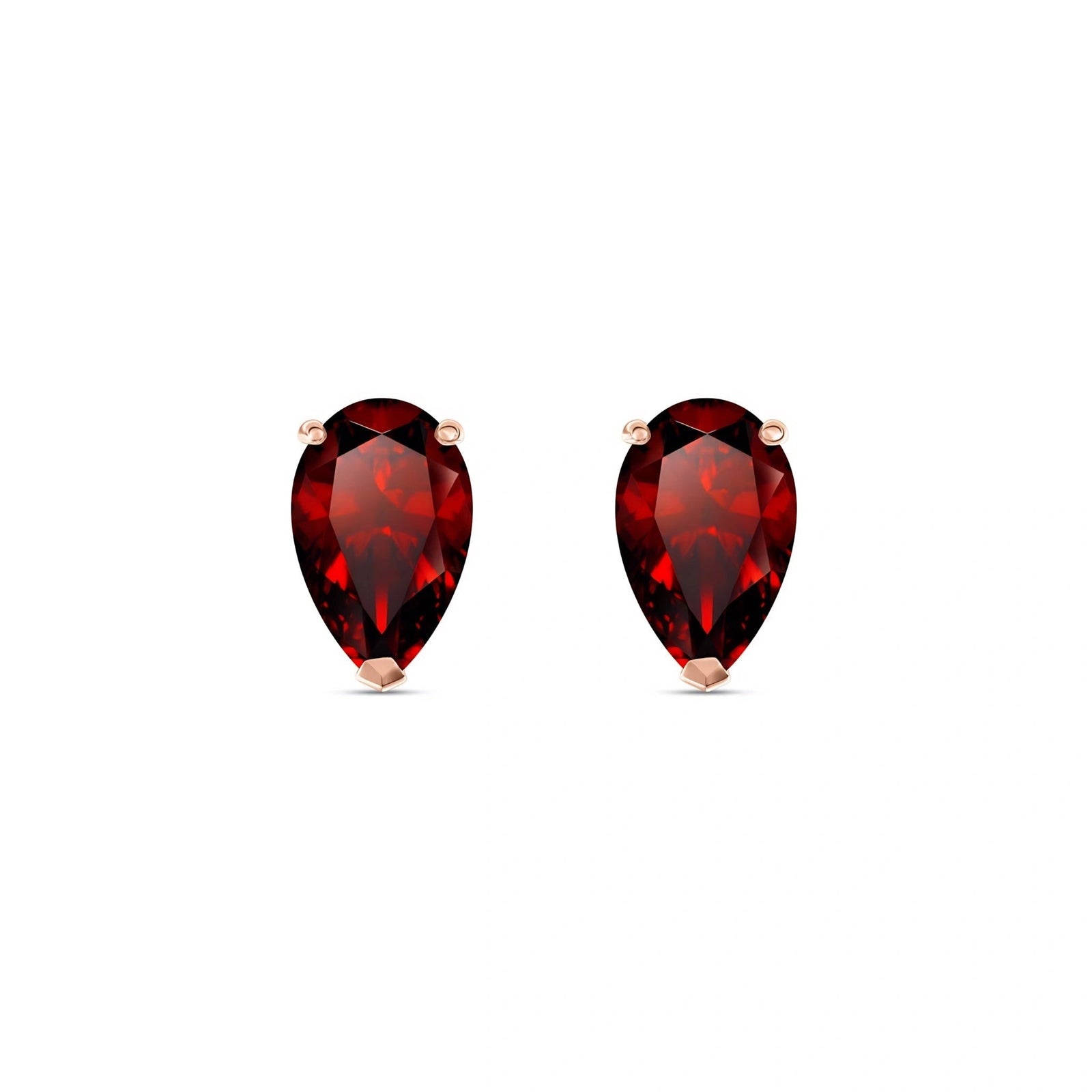 Rose Gold Grace Earrings Garnet 10K — Elisabetta