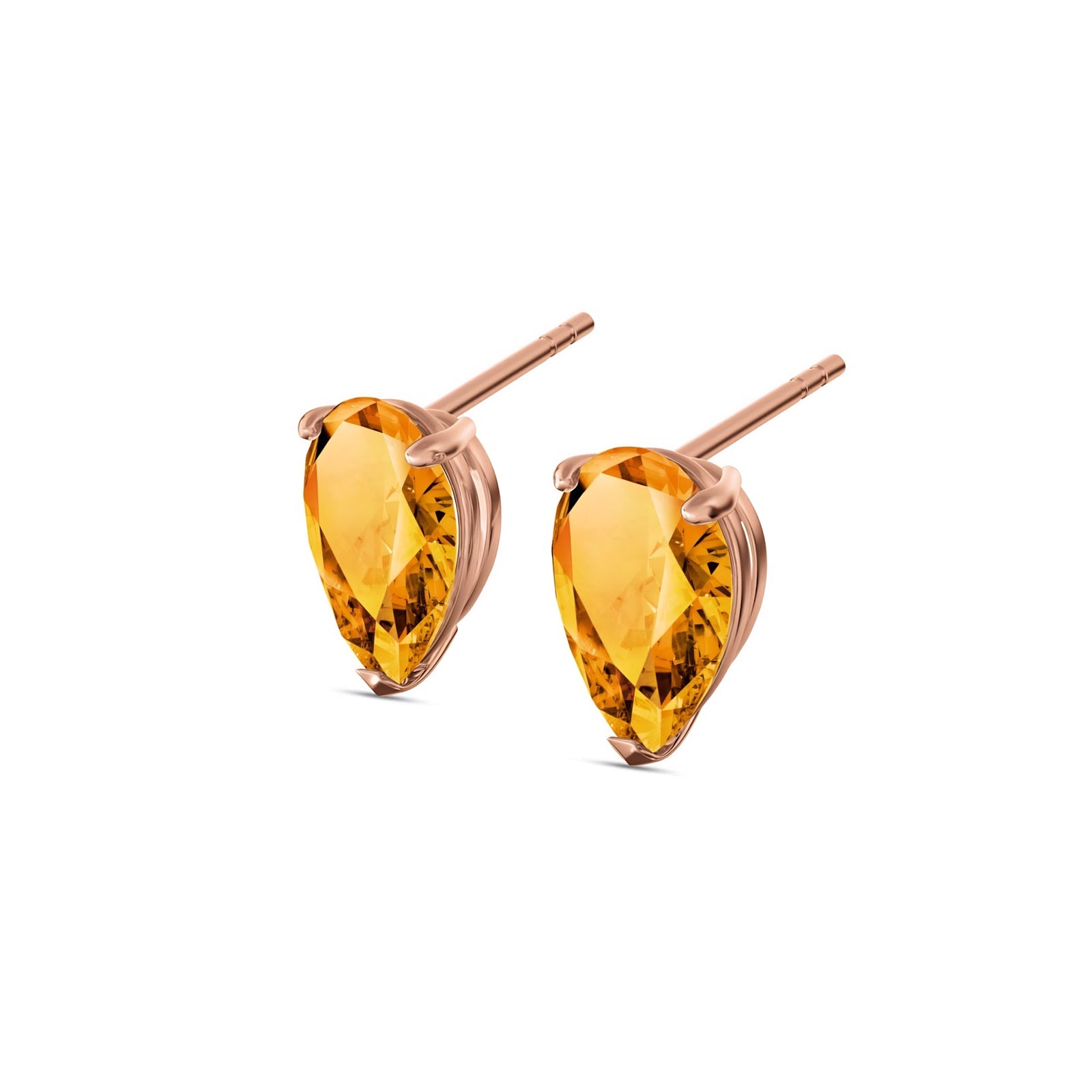 Rose Gold Grace Earrings Garnet 10K — Elisabetta