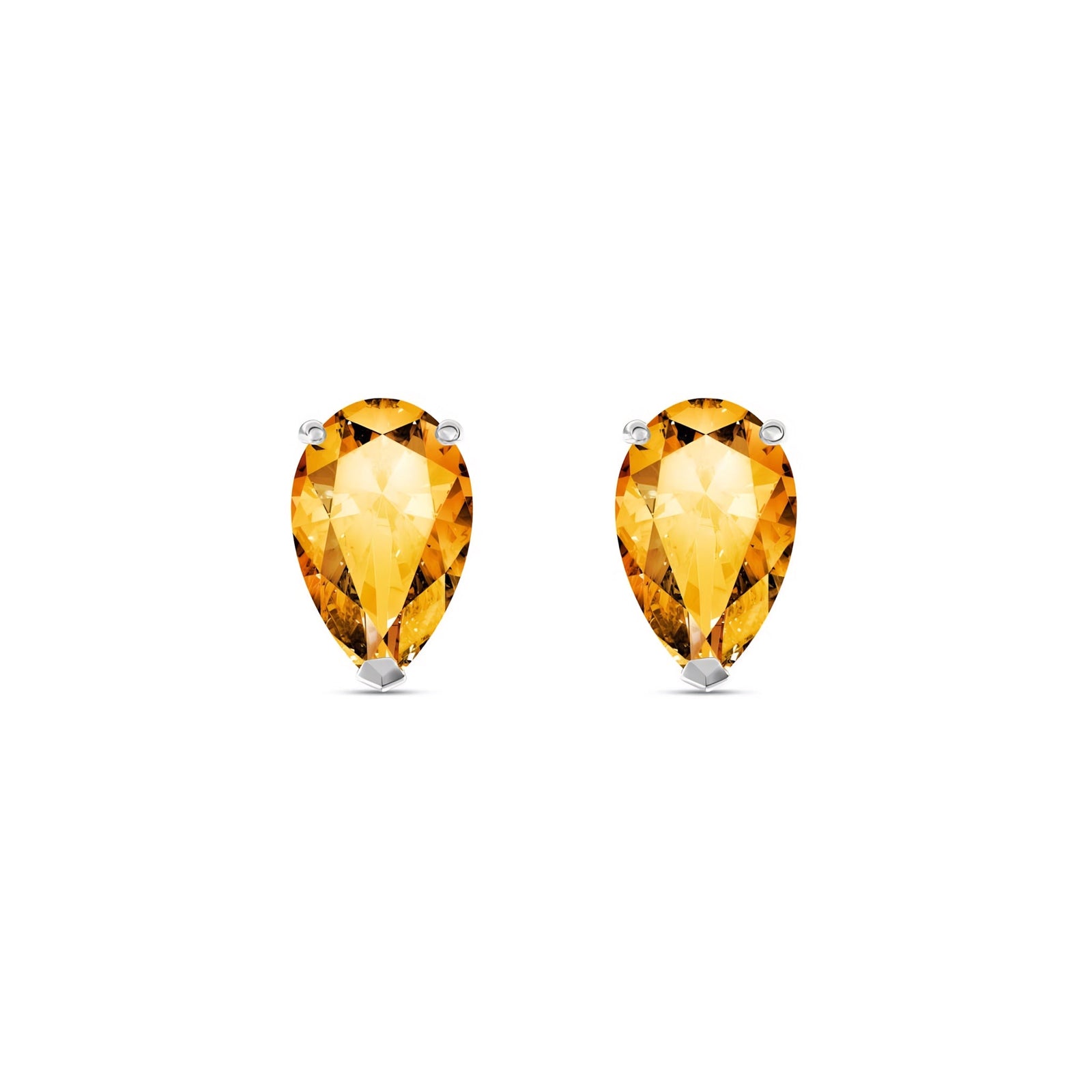 White Gold Grace Earrings Garnet 10K — Elisabetta