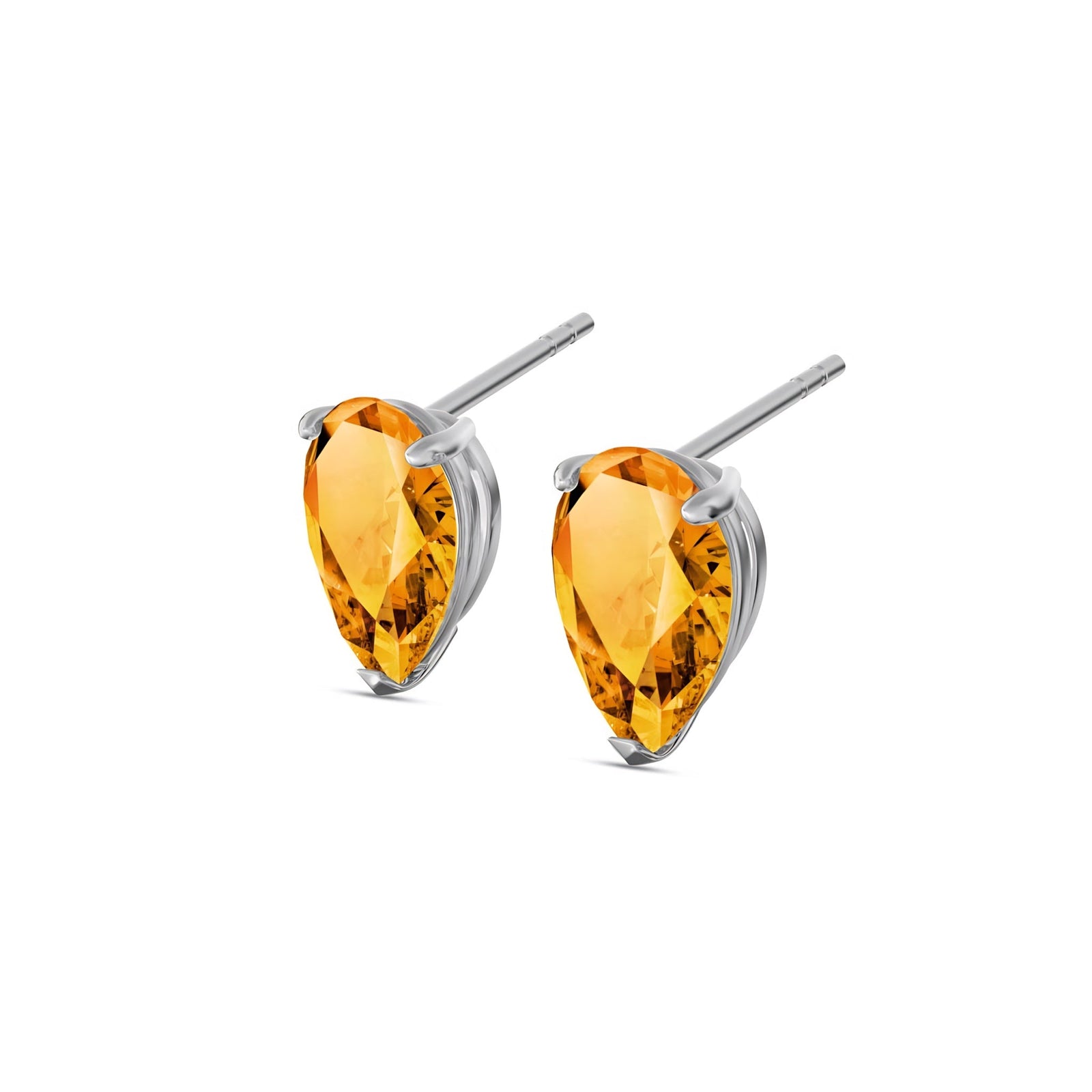 White Gold Grace Earrings Garnet 10K — Elisabetta