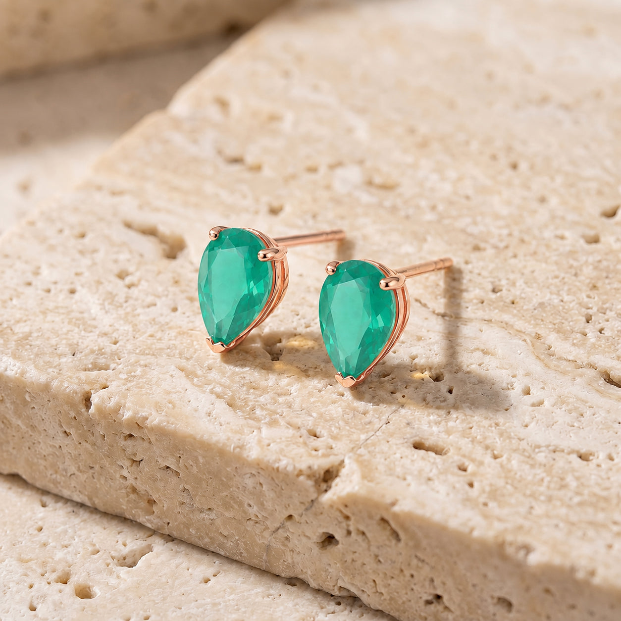 Rose Gold Grace Earrings Pink Topaz 10K — Elisabetta