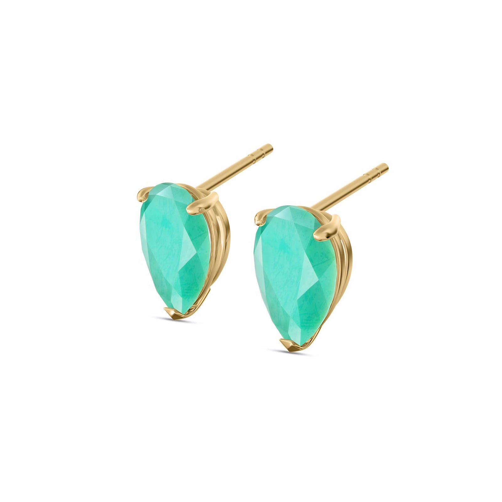 Yellow Gold Grace Earrings Pink Topaz 10K — Elisabetta