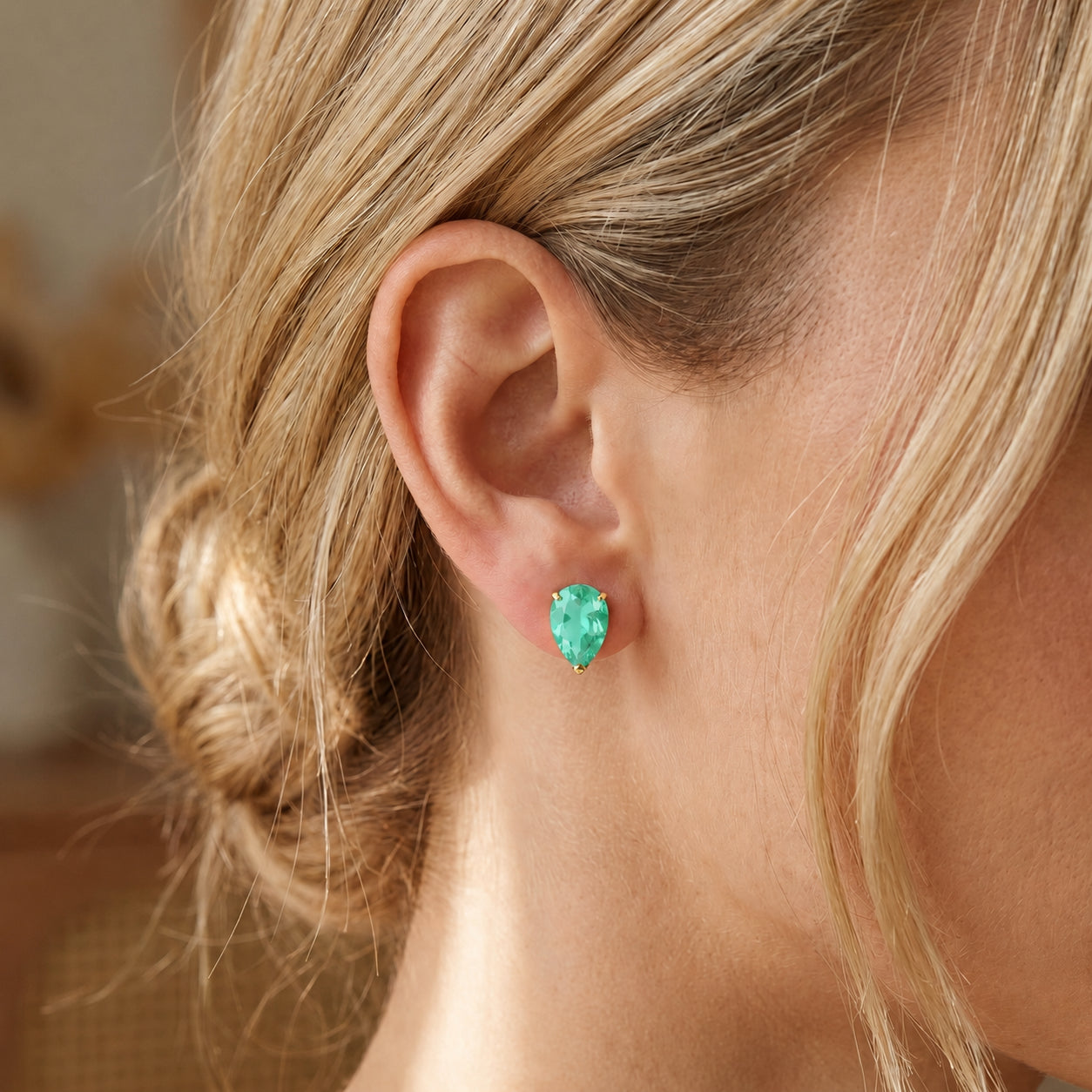 Yellow Gold Grace Earrings Pink Topaz 10K — Elisabetta