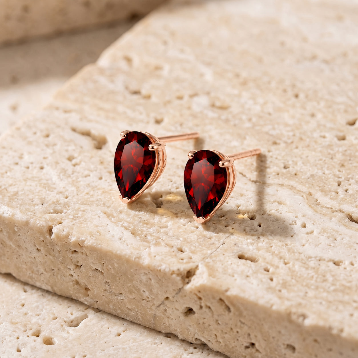 Rose Gold Grace Earrings Aquamarine 10K — Elisabetta