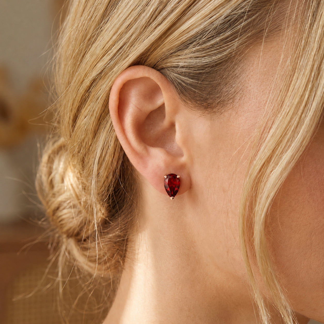 Rose Gold Grace Earrings Aquamarine 10K — Elisabetta