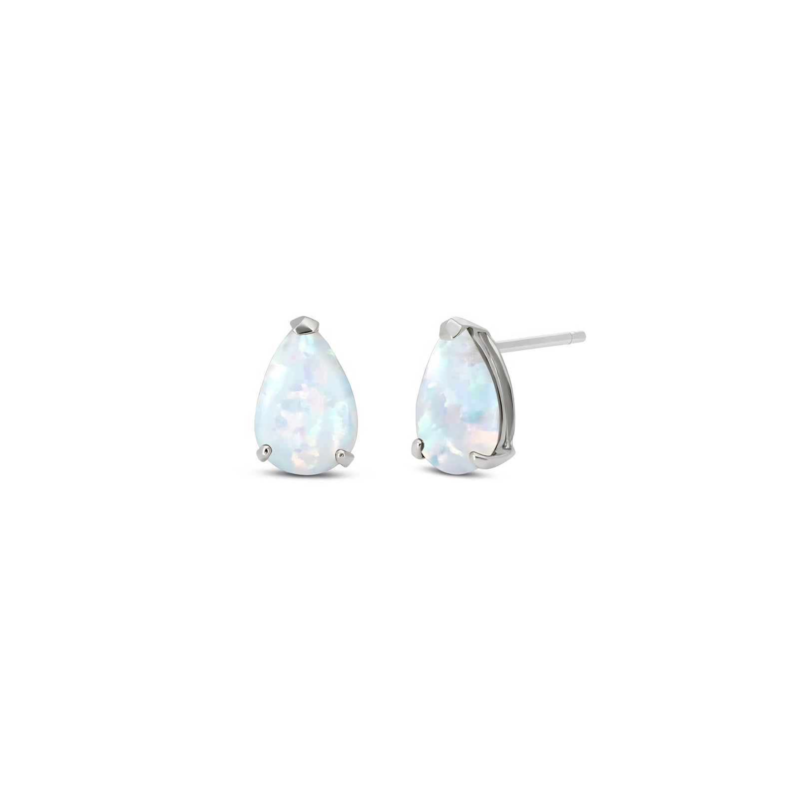 White Gold Grace Earrings Sapphire 10K — Elisabetta