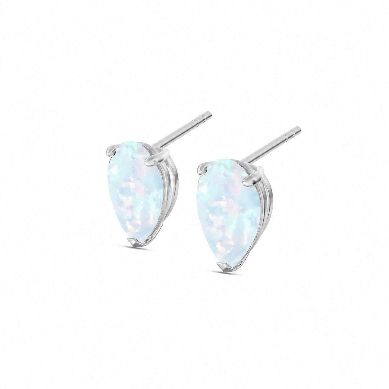 White Gold Grace Earrings Sapphire 10K — Elisabetta