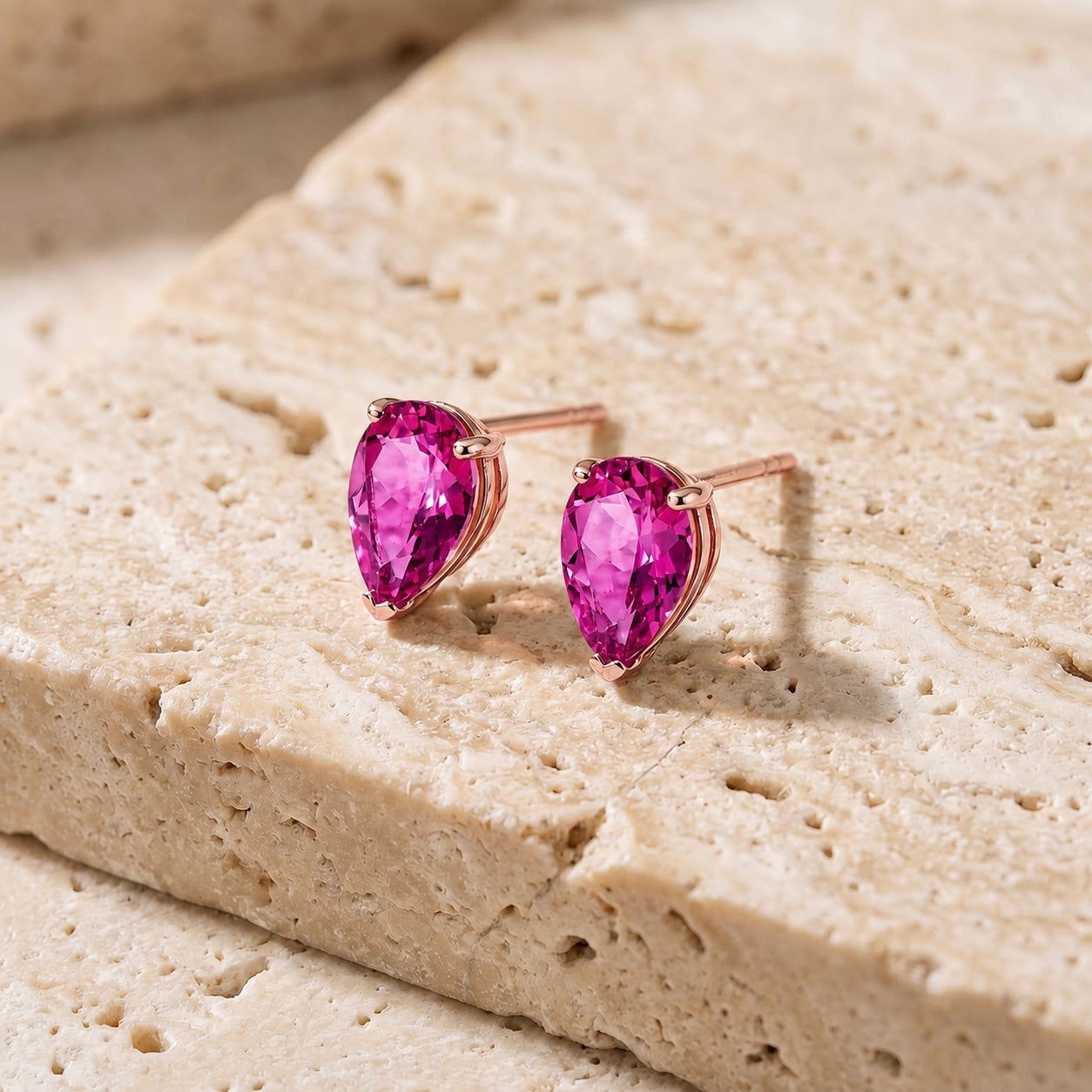 Rose Gold Grace Earrings Opal 10K — Elisabetta