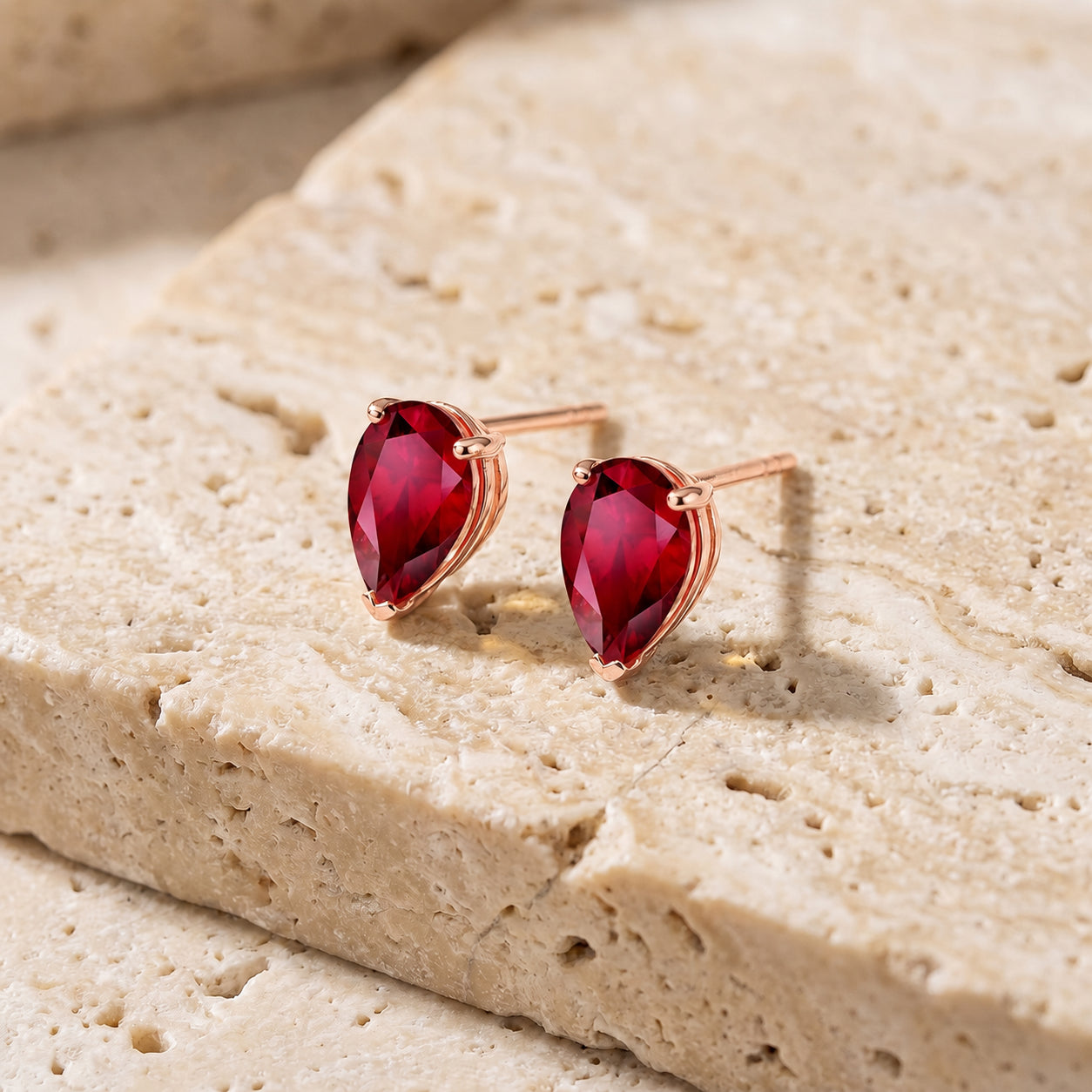 Rose Gold Grace Earrings White Topaz 10K — Elisabetta