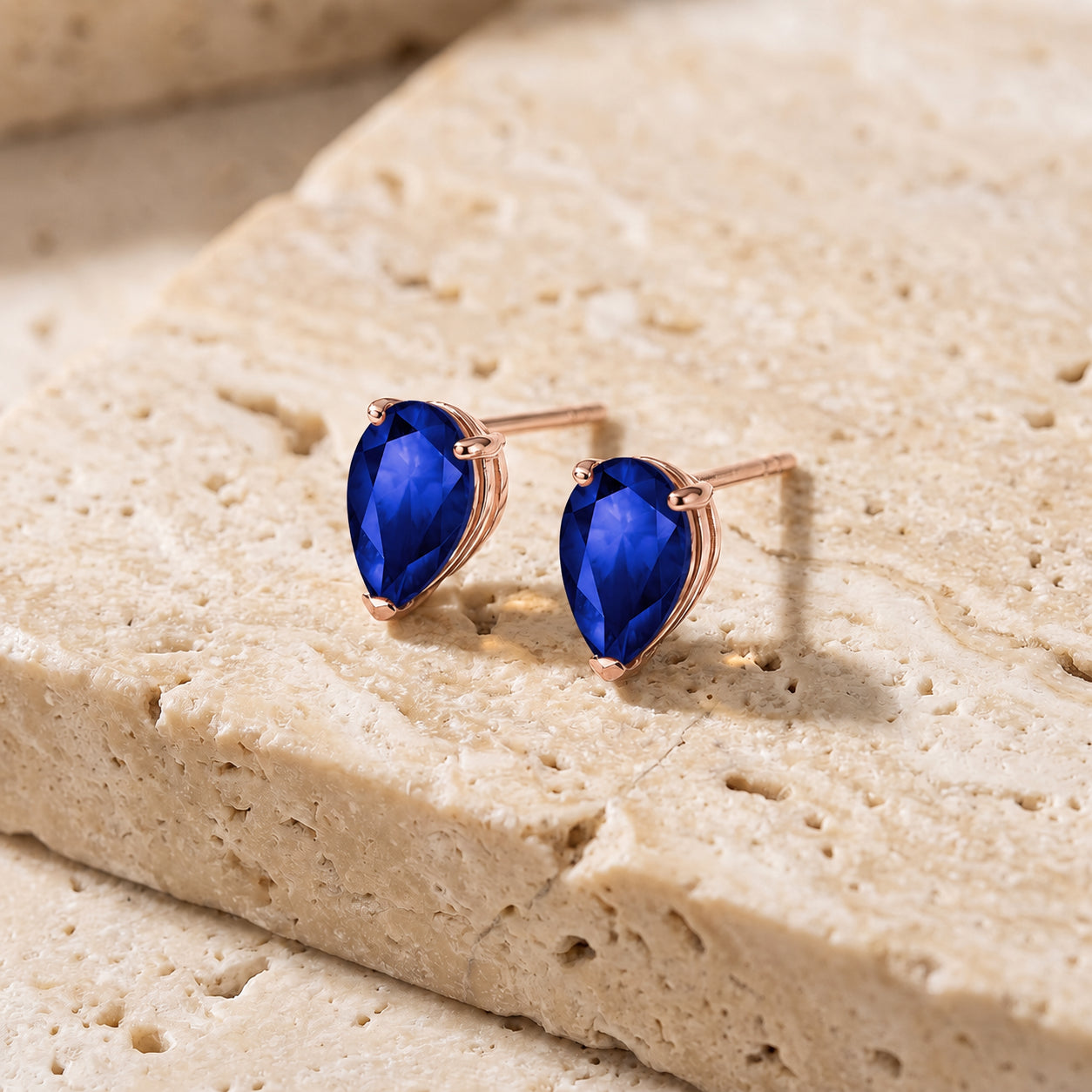 Rose Gold Grace Earrings Emerald 10K — Elisabetta
