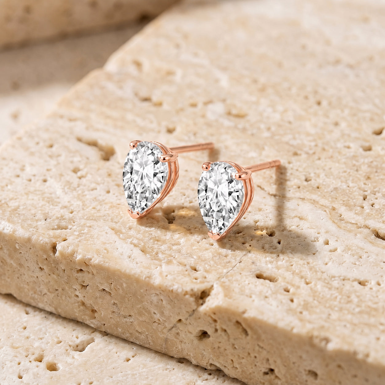 Rose Gold Grace Earrings Green Amethyst 10K — Elisabetta