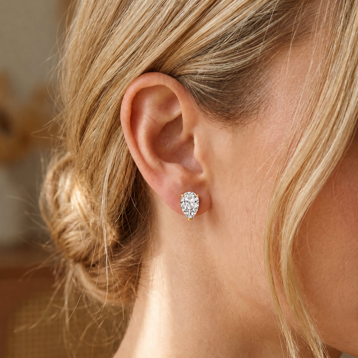 Yellow Gold Grace Earrings Green Amethyst 10K — Elisabetta
