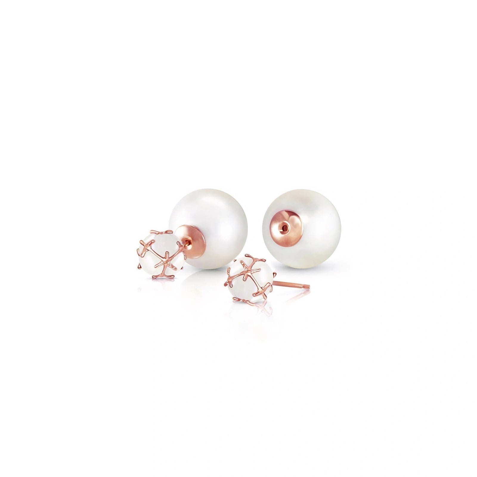Rose Gold Reverie Stud Earrings Pearl 10K — Graziana