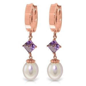 Rose Gold Earrings Pearl 10K — Serena